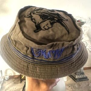 Vintage 1990 Disney Army olive grumpy Bucket Hat unisex